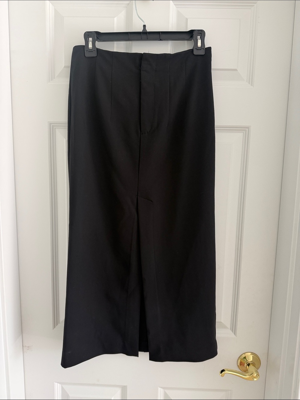 Elodie Black Midi Skirt with Center Slit